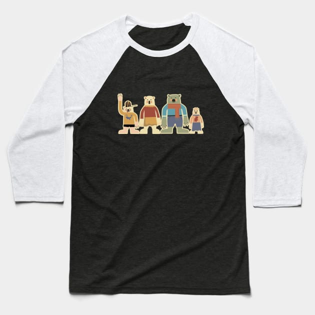 Merry Christmas Postcards - Beautiful Christmas designs Polar bear family Baseball T-Shirt by Boogosh